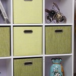 Faltbare Aufbewahrungskörbe 11 × 11 × 11 Aufbewahrungswürfel Korbbehälter für Regal Schrank Bücherregal Boxen dicke Stoffschubladen – Set von 4 Gelb Beige gemischt