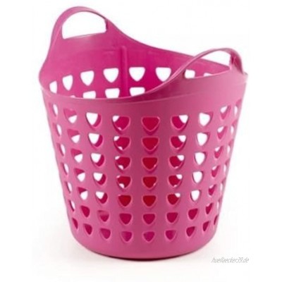Flexibler Aufbewahrungskorb für Spielzeug Wäsche u.v.m. in Pink mit Belüftungslöchern. 35 Liter Volumen mit zwei großen Henkeln. Topp