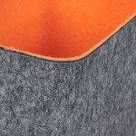 Relaxdays Aufbewahrungskorb Filz vielseitiges Körbchen für Regale & Schränke HxBxT 15,5 x 21 x 15,5 cm grau orange