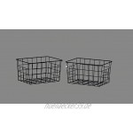 Relaxdays Drahtkorb 3er Set rechteckig Gitterkorb zur Aufbewahrung HBT: 15,5 x 28 x 20 cm Deko Metallkorb kupfer