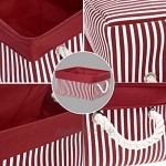uxcell faltbare rechteckige Aufbewahrungskörbe Leinenstoff Würfelbehälter mit Seilgriffen Aufbewahrungsbehälter für Regale Büro Schlafzimmer Schrank Spielzeug und Wäsche Medium rot