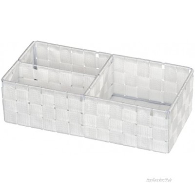 WENKO Organizer Adria Weiß Aufbewahrungsbox 3 Fächer Polypropylen 35 x 10 x 17 cm Weiß