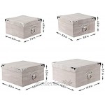 4er Set Dekoboxen Aufbewahrungsbox Quadratische Allzweckboxen Pappkarton Schachteln Pappe Geschenkbox mit deckel für Lagerung verschiedener Gegenstände