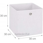 6 x Aufbewahrungsbox Stoff quadratisch Aufbewahrung für Regal Stoffbox in Würfelform HxBxT: 30 x 30 x 30 cm weiß