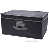 Aufbewahrungsbox Aufbewahrungskiste mit Deckel und Griff faltbar für Kleiderschrank Kleidung Bücher Kosmetik Spielzeug grau 31 x 28 x 15 cm