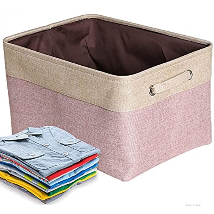 Aufbewahrungsbox aus Leinen,BKJJ Aufbewahrungskorb Faltbare Aufbewahrungsboxen für Kleiderschrank Spielzeug Kleiderschrank Regale Kleidung