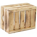 Aufbewahrungsbox Gemüsekiste Stapelkiste Stapelbox Holzkiste Weinkiste Obstkiste nachhaltig FSC zertifiziert 40x30x23cm Geflammt