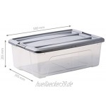 Basics 103433 Aufbewahrungsboxen 'New Top Box' 30 L Plastik Grau 30 Liter