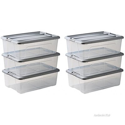 Basics 103435 Aufbewahrungsboxen 'New Top Box' 30 L Plastik Grau 30 Liter