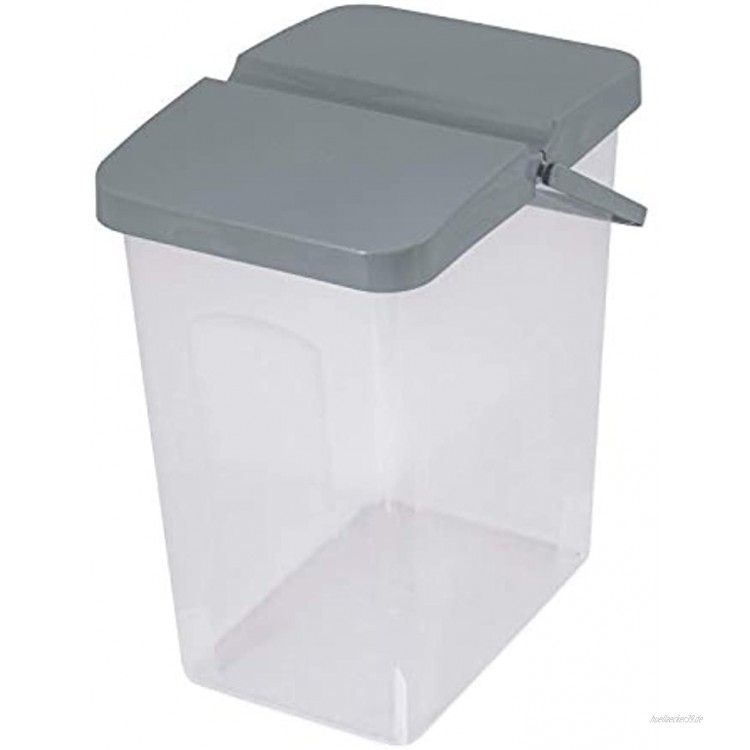 Branq 10 L Behälter Waschpulver Futterbehalter Unibox mit Deckel Aufbewahrungsbox Bad Küche Grau