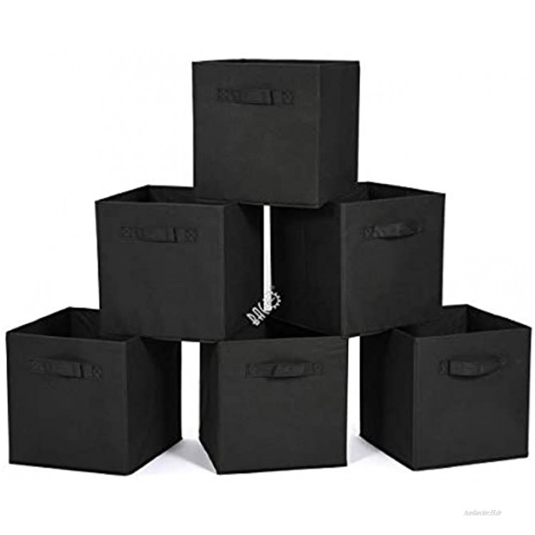 BRIAN & DANY Faltbare Aufbewahrungsbox in Würfelform 6er-Pack Schwarz 31 x 31 x 31 cm