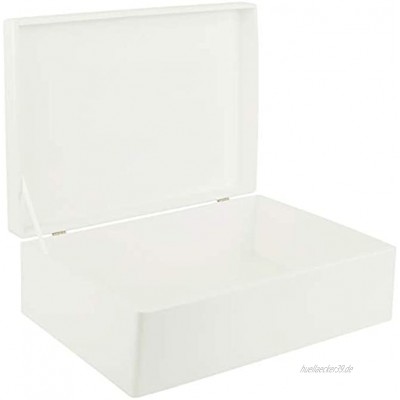 Creative Deco XL Große Weiße Holz-Kiste Holzbox mit Deckel Erinnerungsbox | 40 x 30 x 14 cm + - 1 cm | ohne Griffen | Aufbewahrungs-Box Spielzeugkiste Kasten | Ideal für Spielzeuge und Werkzeuge