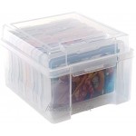 Foto-Aufbewahrungsbox Fotobox Fotoschachtel mit 6 Kassetten für je 100 Bilder Ordnung 13,5 x 22 x 18,5 cm transparent
