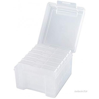 Foto-Aufbewahrungsbox Fotobox Fotoschachtel mit 6 Kassetten für je 100 Bilder Ordnung 13,5 x 22 x 18,5 cm transparent