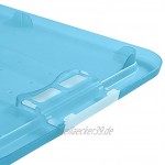 keeeper Aufbewahrungsbox mit Deckel und Schiebeverschluss 39,5 x 29,5 x 30 cm 24 l Cornelia Blau Transparent