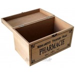 khevga Aufbewahrungsbox mit Deckel: Holz-Box Medikamente Deko 23 x 13 x 13 cm