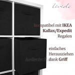 Lividé 6 STÜCK Aufbewahrungsbox in Schwarz | kompatibel mit IKEA Kallax Regalen | 33 cm x 33 cm x 33 cm | hochwertige Aufbewahrungskiste mit praktischem Griff für mehr Ordnung im Schrank