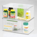mDesign Tablettenbox groß Organizer für Vitaminpräparate und vieles mehr auch als Aufbewahrungsbox für Accessoires oder Kosmetik geeignet mit Deckel transparent 2er-Set