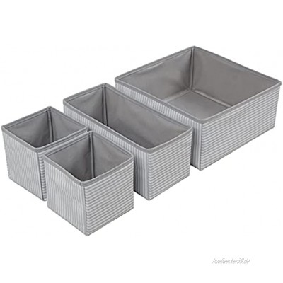 Ocean Home Faltbare Schubladenboxen Organizer Aufbewahrungsbox für Unterwäsche Krawatten Socken Schals Organizer Cubes Container für Kinder und Schlafzimmerregal Kleiderschrank = Grau
