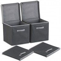 PEARL Faltbox: 2er-Set Aufbewahrungsboxen mit Deckel faltbar 31x31x31 cm schwarz Faltbox mit Deckel