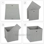 Relaxdays Aufbewahrungsbox Stoff 2er Set quadratisch Aufbewahrung für Regal Stoffbox in Würfelform 30x30x30 cm grau