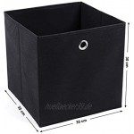SONGMICS Aufbewahrungsbox 6 Stück Faltbox faltbarer Organizer mit Fingerloch 30 x 30 x 30 cm schwarz RFB02H-3
