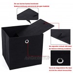 SONGMICS Aufbewahrungsbox 6 Stück Faltbox faltbarer Organizer mit Fingerloch 30 x 30 x 30 cm schwarz RFB02H-3