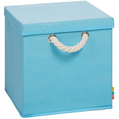 Storanda | Aufbewahrungsbox LEO + Deckel | Faltbox | Korb | 30x30x30 cm | Türkis