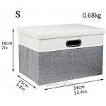 Wintao Aufbewahrungsbox mit Deckel faltbarer Stoffkorb Spielzeugkorb Korb Organizer grau weiß klein 34 x 25 x 18 cm 14 Liter 3 Stück