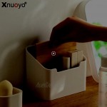 Xnuoyo Schreibtisch Aufbewahrungsbehälter Abnehmbarer Bambus-Desktop-Organizer Kunststoff Aufbewahrungsboxmit 2 Fächer Fernbedienungshalter Aufbewahrungsbox Home Office-Zubehör Multifunktionaler