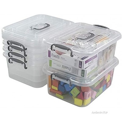 Zerdyne 7 Liter durchsichtige Kunststoff-Aufbewahrungsboxen mit Deckel Set mit 6 verriegelbaren Aufbewahrungsboxen