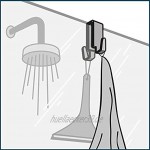 FACKELMANN Doppelhaken für Glasduschwand Tecno Handtuchhalter aus Edelstahl Kleiderhaken zum Einhängen in die Duschtür Farbe: Silber Menge: 4 Stück