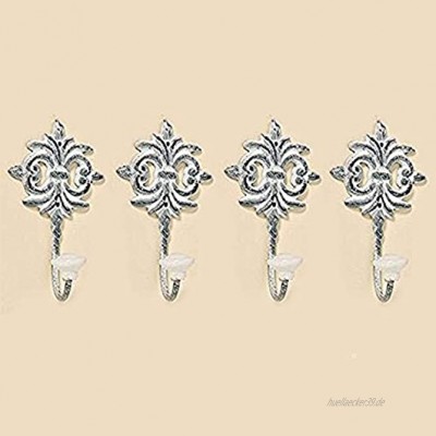 Tamia-Home Wandhaken Kleiderhaken Metallhaken Haken für Bad Küche Garderobe Haken im Retro Vintage Stil 4er grau Schlüssel
