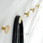 4er Pack Gold Dekorative Wandhaken aus Gebürstetem Messinghaken 32 mm x 30 mm für Badezimmer Bekleidungsgeschäft Hotel Café Hut Kleiderhaken Handtuchhaken Kleiderbügel Wand Montiert Runde