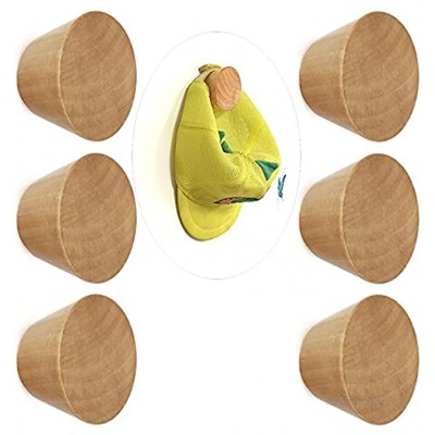 6 Stück Kleiderhaken aus Holz Wandmontage Holzhaken zum AufhängenEinzelkegel Wandhaken robuste Holz Haken Haken für Kleidung Hüte Handtücher KleiderständerSmall