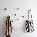 IVAILEX 4 Stück Kleiderhaken Garderobenhaken aus Natürliche Holz Haken Wandhaken Handtuchhaken Geeignet für Wohnzimmer Schlafzimmer Dekoration Schwarze Walnuss 8CM