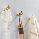 IVAILEX 4 Stück Wandhaken Gold Massivem Messing Dekorative Handtuchhaken Kleiderhaken Kleiderbügel Wand SchlüsselhalterL-förmig
