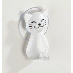 WENKO Saughaken Katze Weiß Wandhaken Kleiderhaken Kunststoff ABS 6 x 9.5 x 5.5 cm Weiß