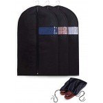 3 Stück Kleidersäcke Premium Schwarz Kleidersack für Kleid and Mantel Hochwertige Anzugtasche mit Sichtfenster für Anzug Kleid Atmungsaktive Anzugtasche für Reisen,100 x 60 cm