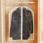Charm4you Stabiler Kleidersack,Anzug verschleißfeste waschbare Aufbewahrungstasche-Transparent 3pcs 60 * 100cm,Transparenter Schutz mit Reißverschluss Kleiderhülle Anzughülle