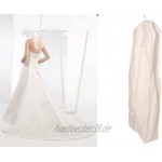 Deluxe PP Weiß Kleidersack Kleiderhülle Schutzhülle für Brautkleid Abendkleid Hochzeitskleid 183cm