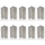 dystaval 10 TLG Set Kleidersack – 60 x 100 Kleiderhülle Anzugsack Anzughülle mit Reißverschluss transparent atmungsaktiv für Kleider und Anzüge