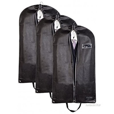EVITEX 3 Premium Kleidersack 110 * 60 cm mit Tragegriff atmungsaktives Material erstklassiger Schutz für Ihre Anzüge und Kleider hochwertiger Anzugsack Kleiderhülle Kleiderschutz