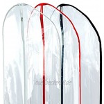 Hangerworld 6 Wasserabweisende Kleiderhüllen für Brautkleider 183cm Transparent Mit Buntem Saum