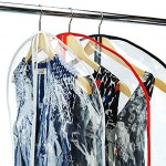 Hangerworld 6 Wasserabweisende Kleiderhüllen für Brautkleider 183cm Transparent Mit Buntem Saum