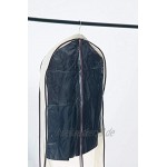Home Zone 2-er Multipack von atmungsaktiven Kleidersäcken Kleiderschutzhüllen mit Bambusfasern und Seitenfalten Coffe & Cream Oberfäche 2 * Groß 137cm * 60cm * 10cm