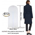 HomeClean Hängender Kleidersack zur Aufbewahrung 60cm x 120cm Langer Reisekostümbeutel Robuster reißverschlussfester Kleidersack Packung mit 6 Motten-Zedernbällen