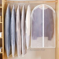 Kjzeex kleidersack 5 Packungen Wasserdichter klarer staubdichter Kleiderbezug mit durchgehendem Reißverschluss Aufbewahrungstasche für Lange Kleiderbezüge mit durchsichtigem Fenster 60 x 120 cm