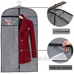 MISSLO Kleidersack mit Reißverschluss 109,2 cm mit Reißverschluss zum Aufhängen für Anzüge Jacken Mäntel Grau