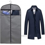 MISSLO Kleidersack mit Reißverschluss 109,2 cm mit Reißverschluss zum Aufhängen für Anzüge Jacken Mäntel Grau